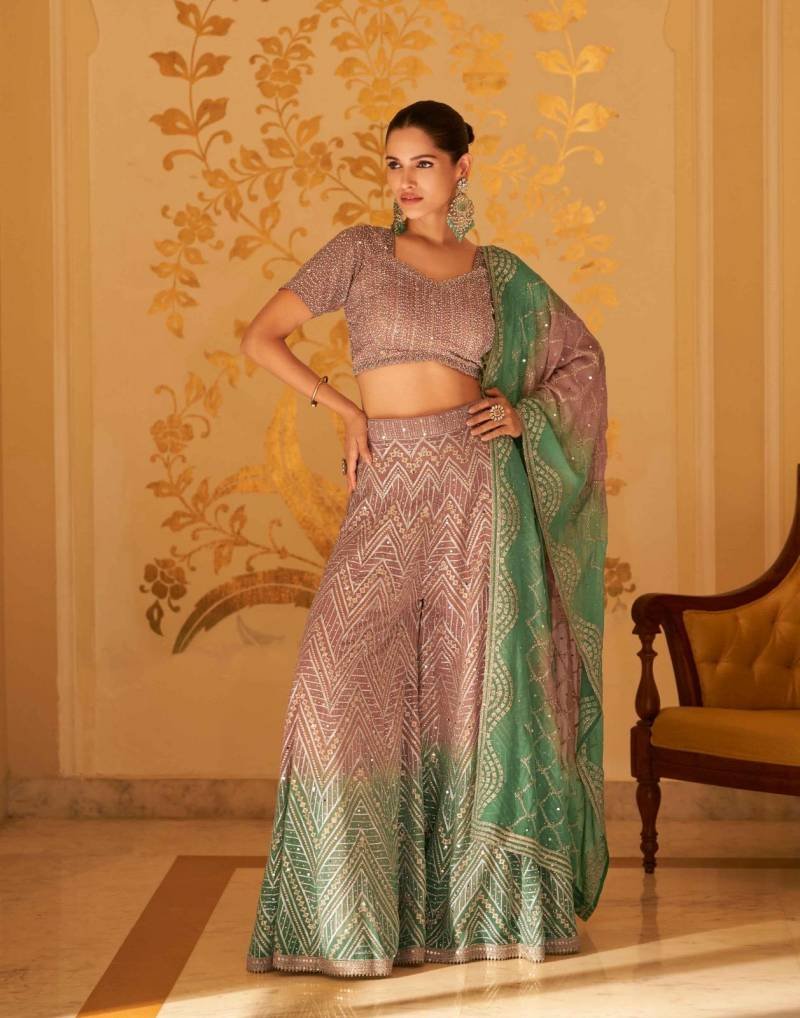 Launching Sayuri Laskara Georgette Embroidered Top Plazzo And Dupatta Collection Wholesale 2026