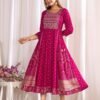 Stylish Blue Hills Sreeleela Rayon Anarkali Gown Embroidery Kurti Collection Wholesale 2026