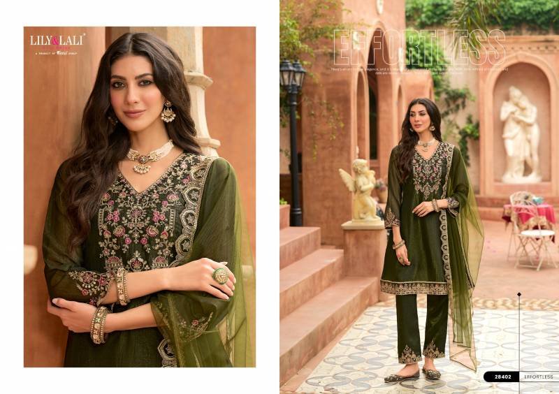 Beautiful Lily And Lali Romania Silk Embroidery Handwork Kurti Pant And Dupatta Collection Wholesale 2026