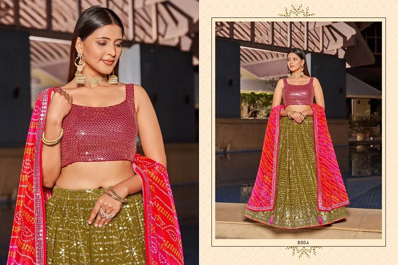 Buy Zeel Golden Palm Designer Georgette Lehenga Collection Wholesale 2026