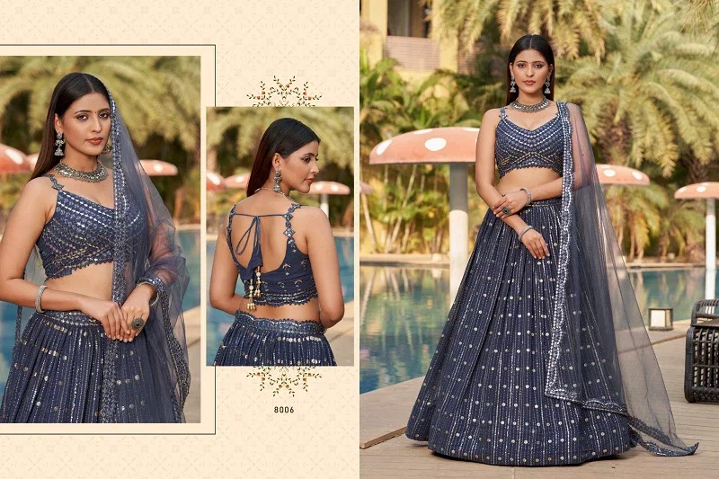 Buy Zeel Golden Palm Designer Georgette Lehenga Collection Wholesale 2026