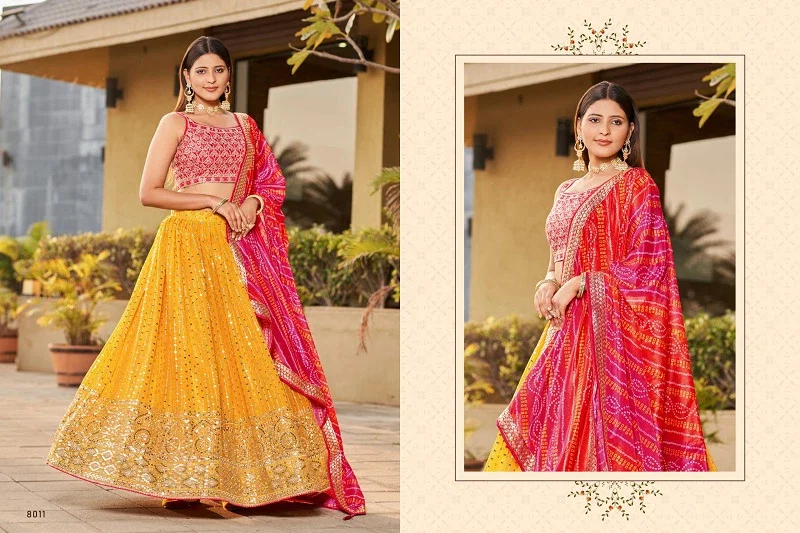 Buy Zeel Golden Palm Designer Georgette Lehenga Collection Wholesale 2026