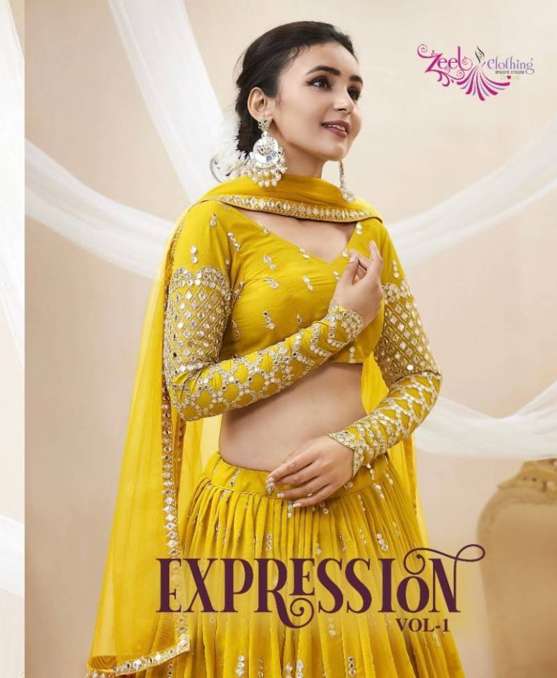 Zeel Expression Vol 1 Wedding Wear Georgette Lehenga Collection Wholesale