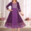 Stylish Blue Hills Trisha Rayon Anarkali Embroidery Work Kurtis Collection Wholesale 2026