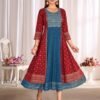 Stylish Blue Hills Trisha Rayon Anarkali Embroidery Work Kurtis Collection Wholesale 2026