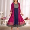 Stylish Blue Hills Trisha Rayon Anarkali Embroidery Work Kurtis Collection Wholesale 2026