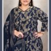 Moksh Plus Size Glory Vol 1 Lichi Viscose Handwork Kurti Pant And Dupatta Wholesale