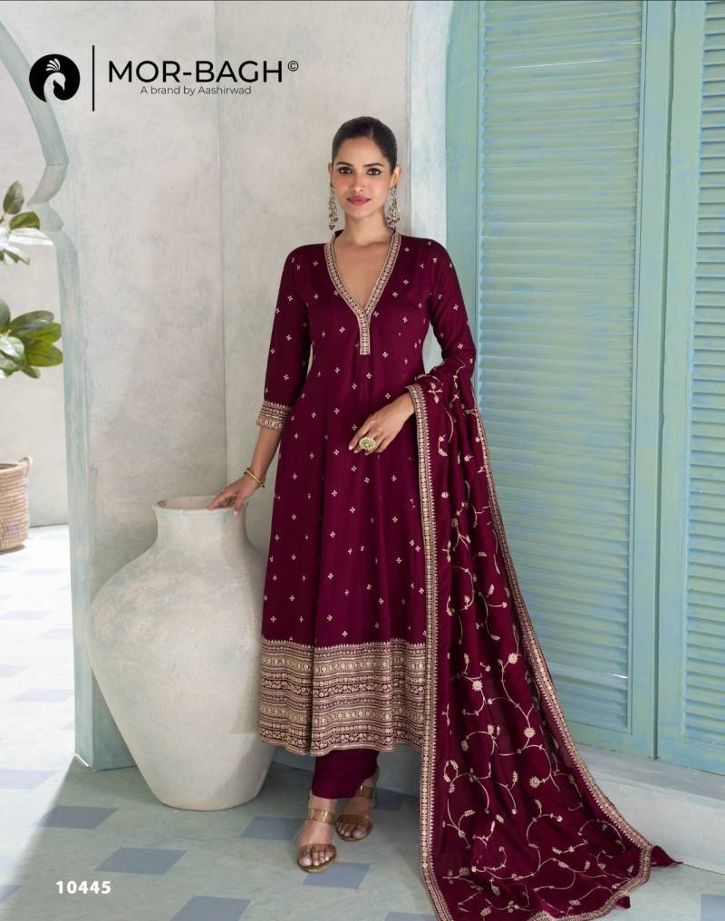 Stylish Aashirwad Mor Bagh Vihanika Silk And Work Designer Salwar Suits Wholesale 2026