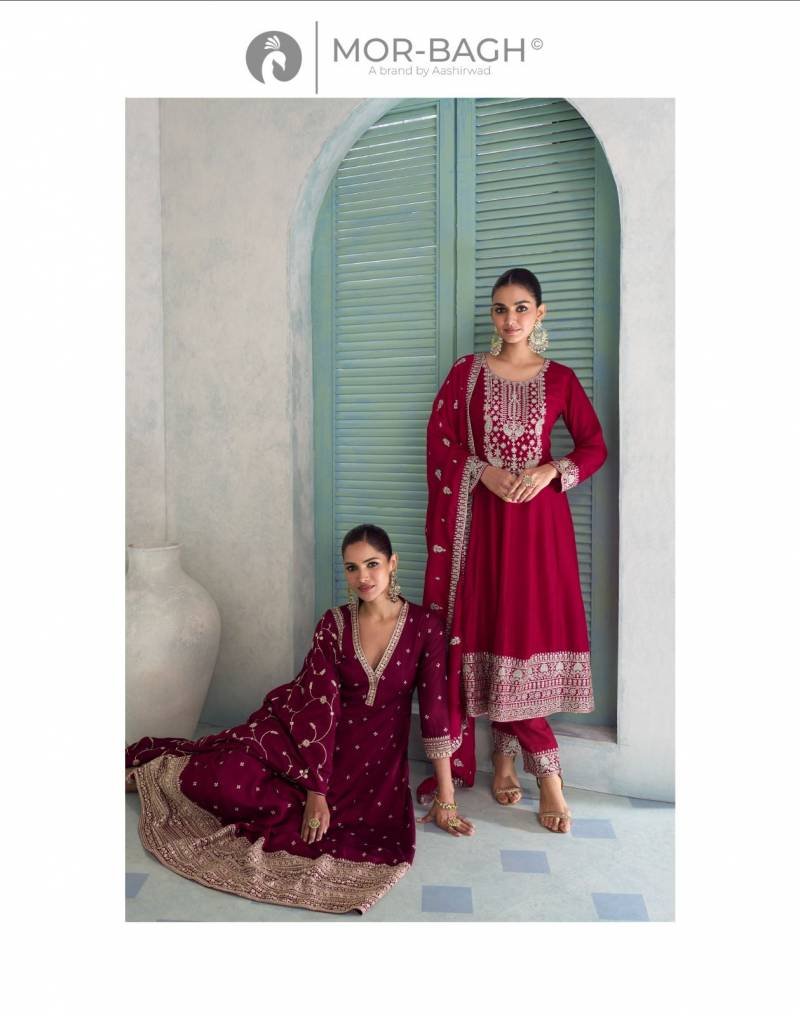 Stylish Aashirwad Mor Bagh Vihanika Silk And Work Designer Salwar Suits Wholesale 2026