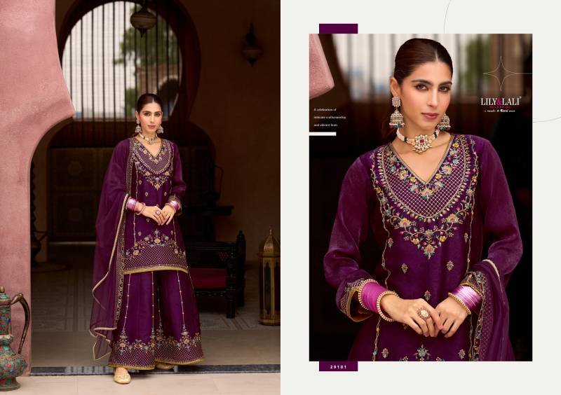 Buy Lily And Lali Andorra Fancy Silk Embroidery Work Kurti Pant And Dupatta Wholesale 2026