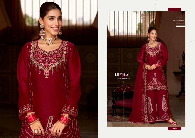 Buy Lily And Lali Andorra Fancy Silk Embroidery Work Kurti Pant And Dupatta Wholesale 2026