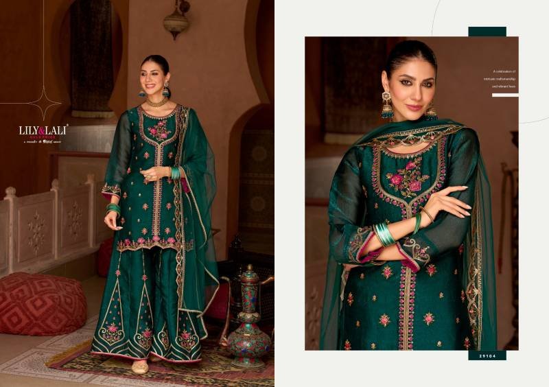 Buy Lily And Lali Andorra Fancy Silk Embroidery Work Kurti Pant And Dupatta Wholesale 2026