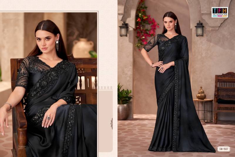 Stylish Tfh Sandal Wood 15 Designer Party Wear Fancy Saree Collection Wholesale 2026
