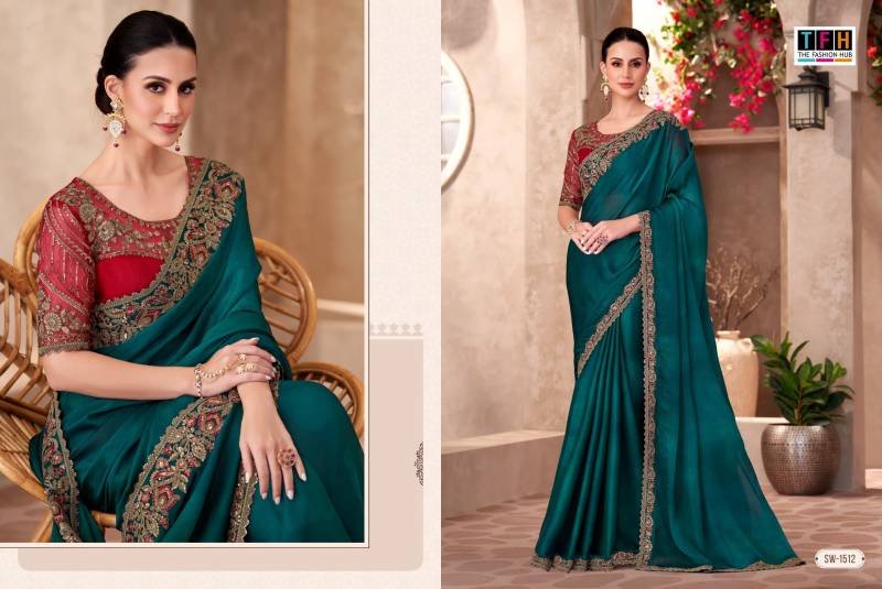 Stylish Tfh Sandal Wood 15 Designer Party Wear Fancy Saree Collection Wholesale 2026