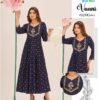 Stylish Blue Hills Vaani Rayon With Foil Printed Anarkali Kurtis Collection Wholesale 2026