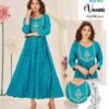 Stylish Blue Hills Vaani Rayon With Foil Printed Anarkali Kurtis Collection Wholesale 2026