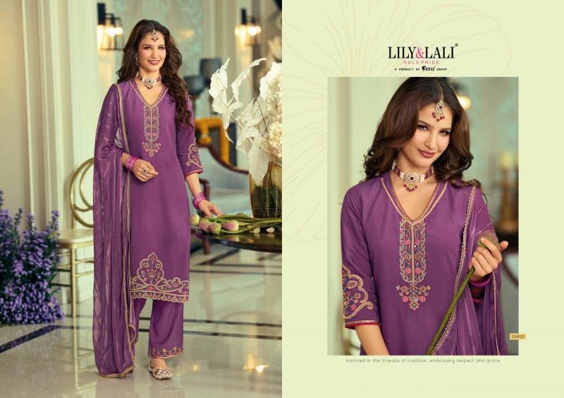 Beautiful Lily And Lali Rang Rang Viscose Fancy Silk Embroidery Kurti Pant And Dupatta Wholesale 2026