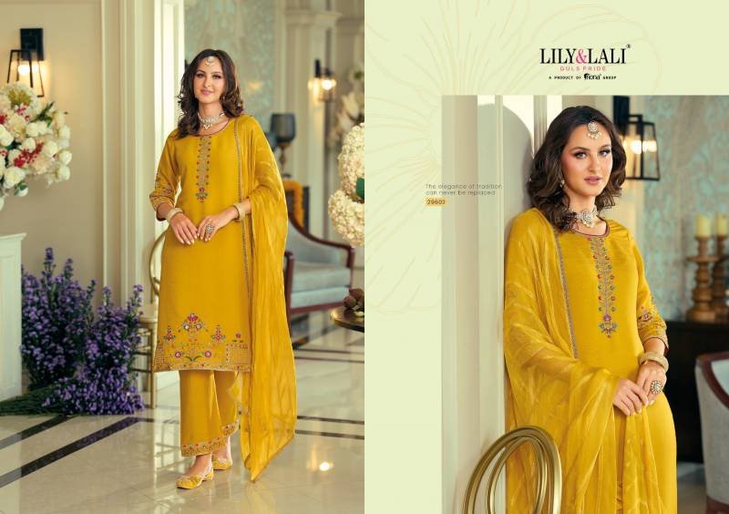 Beautiful Lily And Lali Rang Rang Viscose Fancy Silk Embroidery Kurti Pant And Dupatta Wholesale 2026