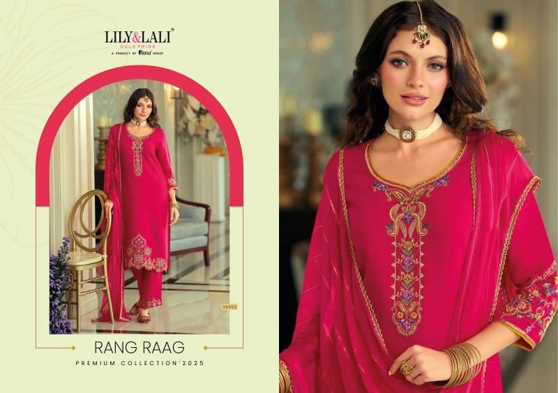 Beautiful Lily And Lali Rang Rang Viscose Fancy Silk Embroidery Kurti Pant And Dupatta Wholesale 2026