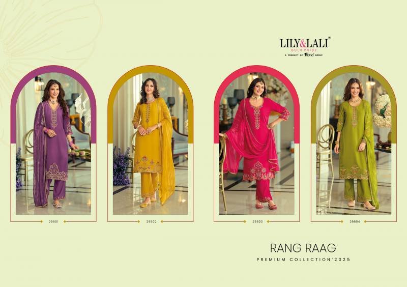 Beautiful Lily And Lali Rang Rang Viscose Fancy Silk Embroidery Kurti Pant And Dupatta Wholesale 2026