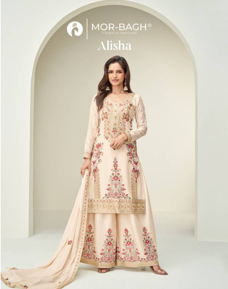 Aashirwad Mor Bagh Alisha Chinon Silk And Work Designer Salwar Kameez Wholesale