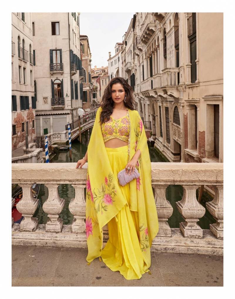 Buy Sayuri Melodi Chinon Jacquard Silk Designer Top Bottom And Shrug Wholesale 2026