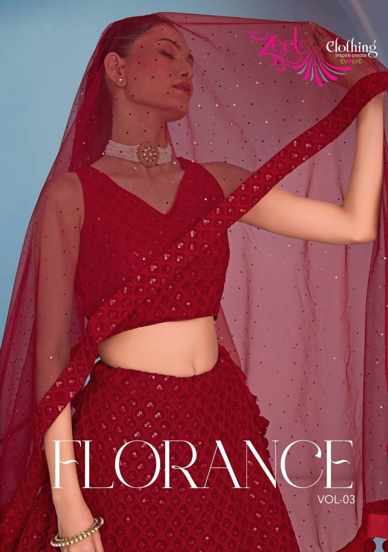 Zeel Florance Vol 3 Georgette Designer Party Wear Lehenga Choli Collection Wholesale