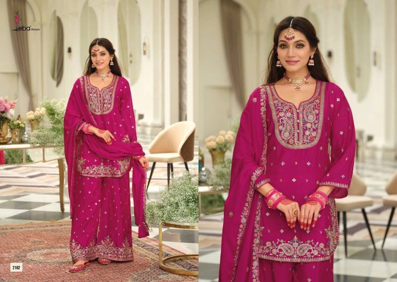 Stylish Eba Saaj Chinon Embroidery Work Designer Salwar Kameez Suits Wholesale 2026