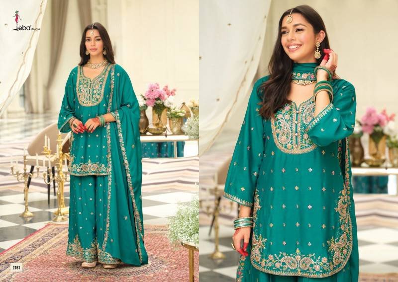 Stylish Eba Saaj Chinon Embroidery Work Designer Salwar Kameez Suits Wholesale 2026