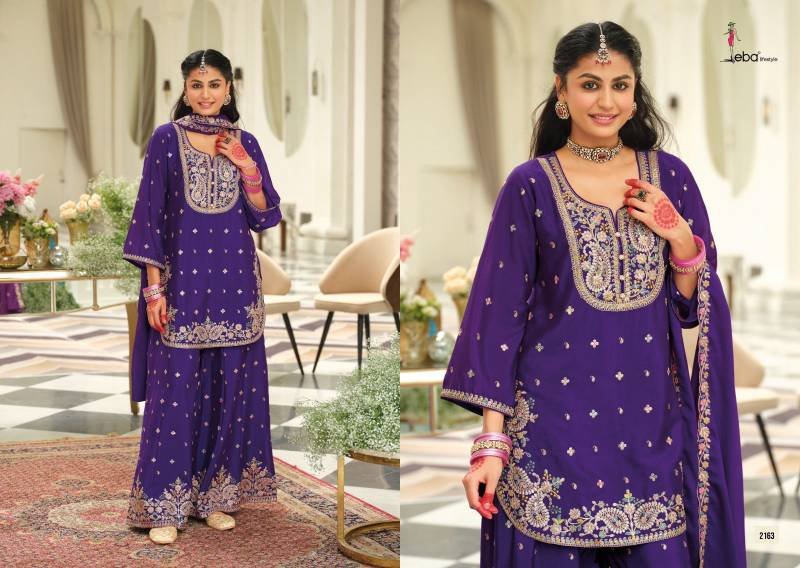 Stylish Eba Saaj Chinon Embroidery Work Designer Salwar Kameez Suits Wholesale 2026