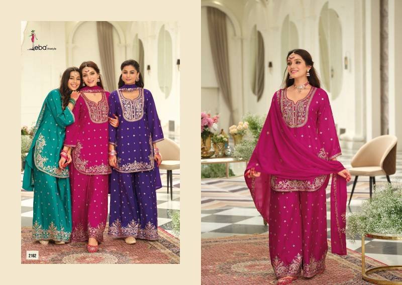 Stylish Eba Saaj Chinon Embroidery Work Designer Salwar Kameez Suits Wholesale 2026