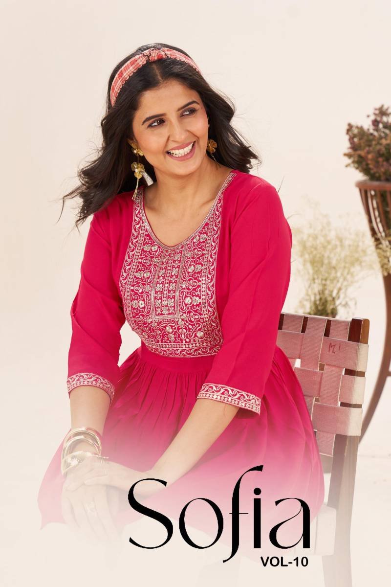 Blue Hills Sofia Vol 10 Rayon With Work Casual Wear Short Top Collection Wholesale