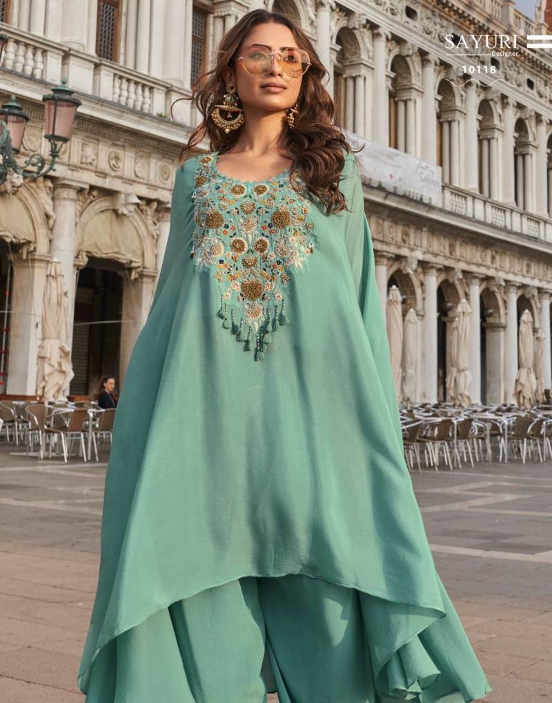Beautiful Sayuri Avika French Crepe Silk Embroidered Designer Salwar Kameez Wholesale 2026