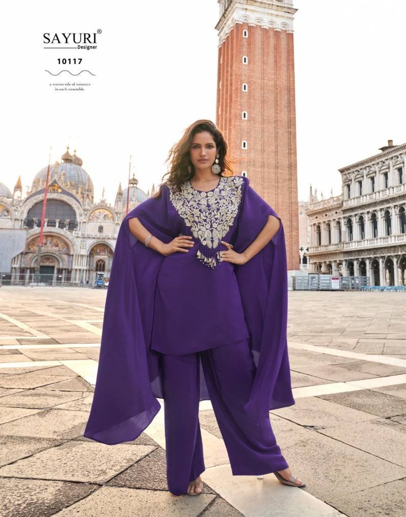 Beautiful Sayuri Avika French Crepe Silk Embroidered Designer Salwar Kameez Wholesale 2026