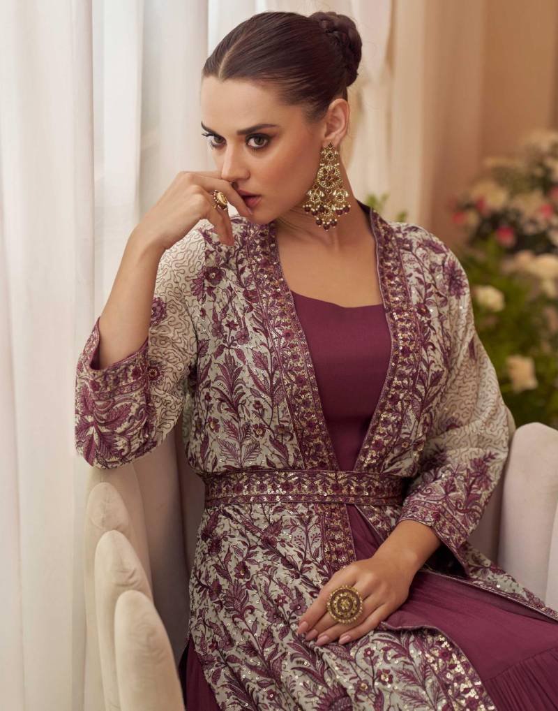 Buy Sayuri Kasmira Chinon Silk Embroidered Designer Gown Collection Wholesale 2026