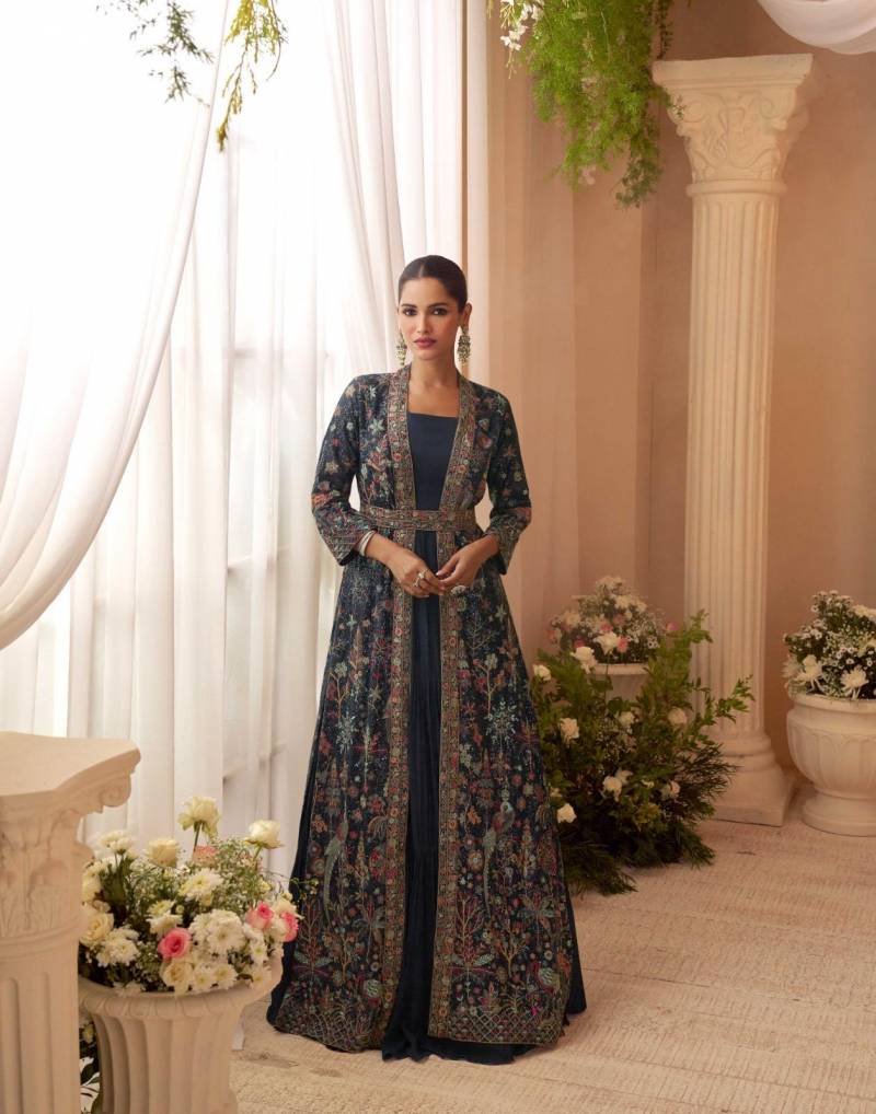 Buy Sayuri Kasmira Chinon Silk Embroidered Designer Gown Collection Wholesale 2026