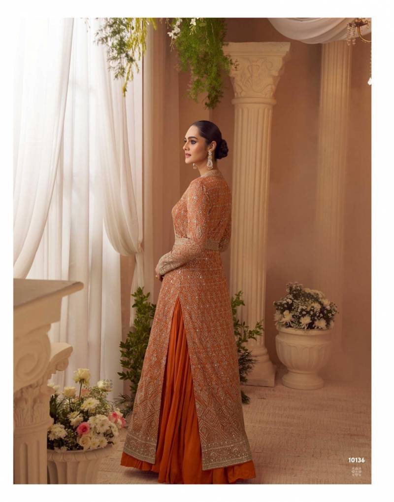 Buy Sayuri Kasmira Chinon Silk Embroidered Designer Gown Collection Wholesale 2026