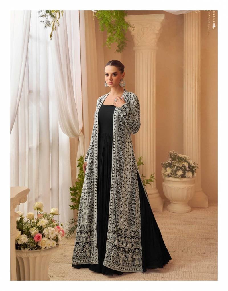 Buy Sayuri Kasmira Chinon Silk Embroidered Designer Gown Collection Wholesale 2026