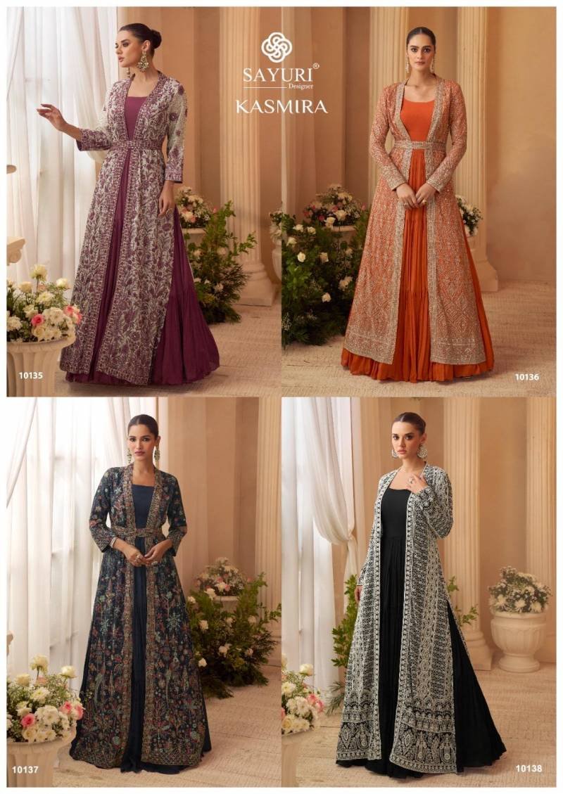Buy Sayuri Kasmira Chinon Silk Embroidered Designer Gown Collection Wholesale 2026