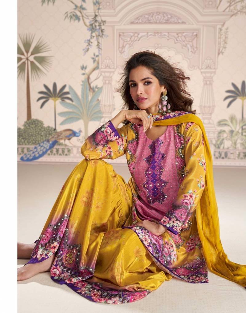 Stylish Sayuri Kirti Crep Silk Mirror Work Designer Salwar Kameez Collection Wholesale 2026