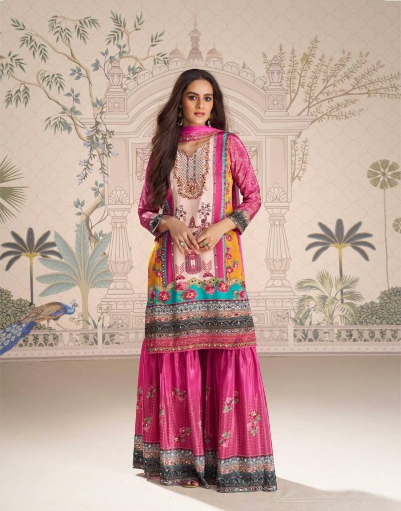Stylish Sayuri Kirti Crep Silk Mirror Work Designer Salwar Kameez Collection Wholesale 2026