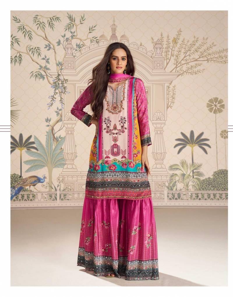 Stylish Sayuri Kirti Crep Silk Mirror Work Designer Salwar Kameez Collection Wholesale 2026