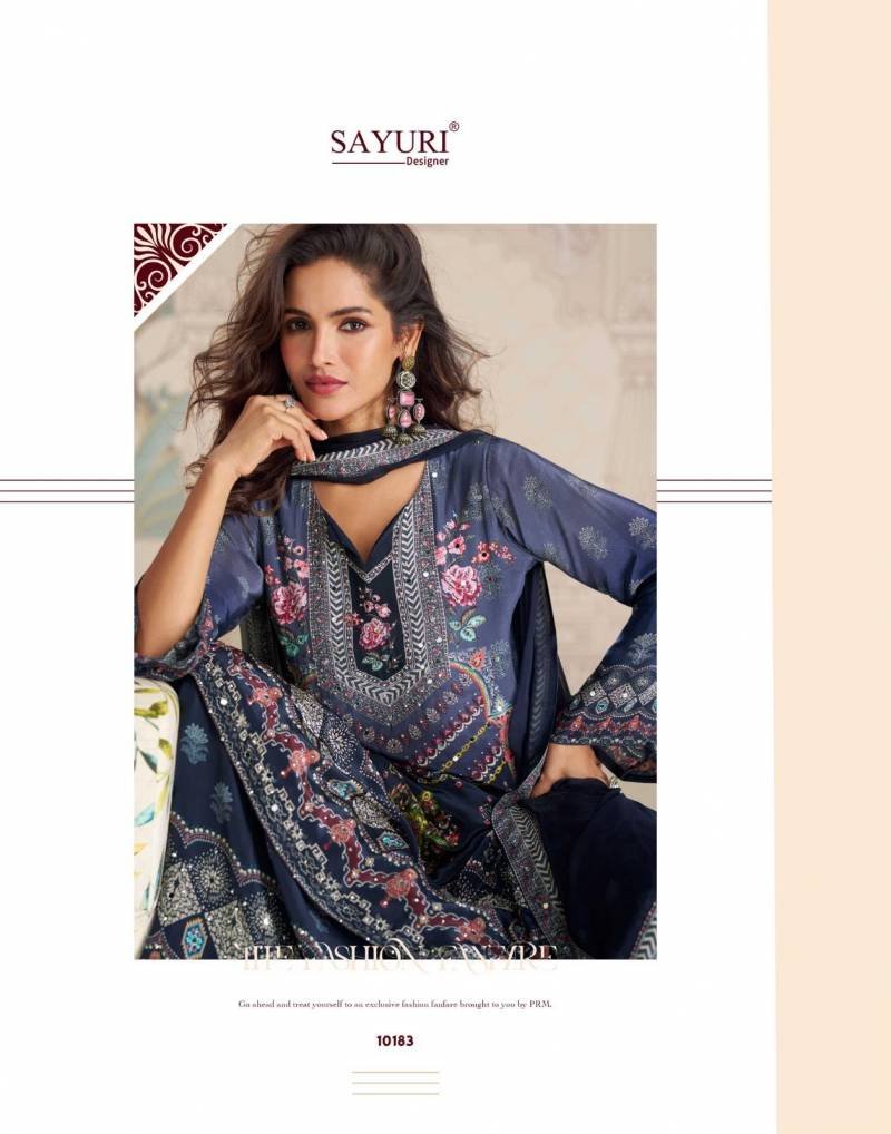 Stylish Sayuri Kirti Crep Silk Mirror Work Designer Salwar Kameez Collection Wholesale 2026