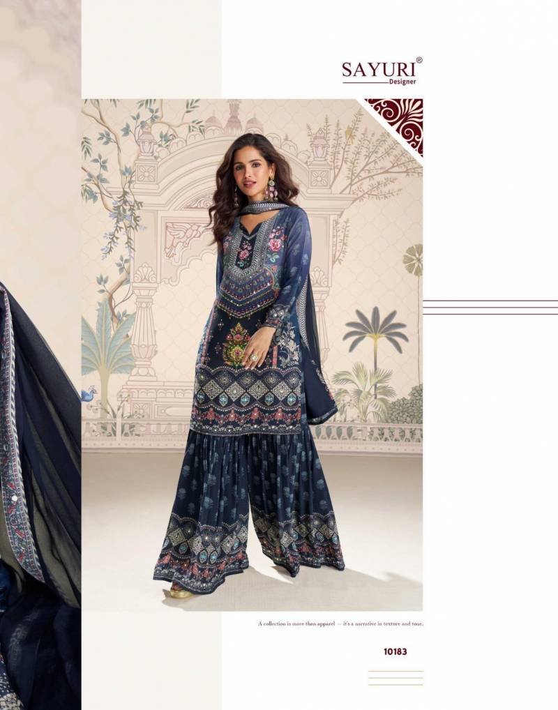 Stylish Sayuri Kirti Crep Silk Mirror Work Designer Salwar Kameez Collection Wholesale 2026