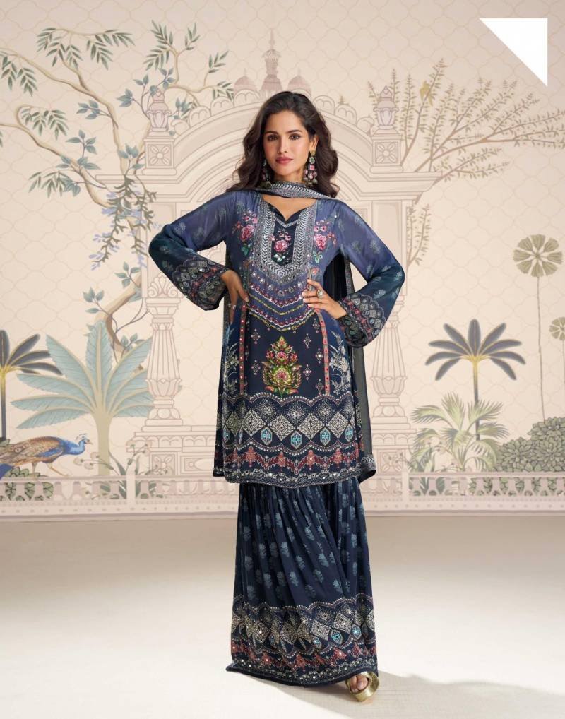 Stylish Sayuri Kirti Crep Silk Mirror Work Designer Salwar Kameez Collection Wholesale 2026