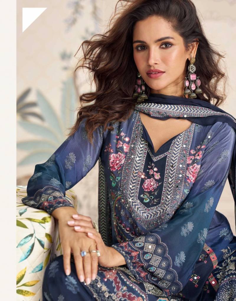 Stylish Sayuri Kirti Crep Silk Mirror Work Designer Salwar Kameez Collection Wholesale 2026
