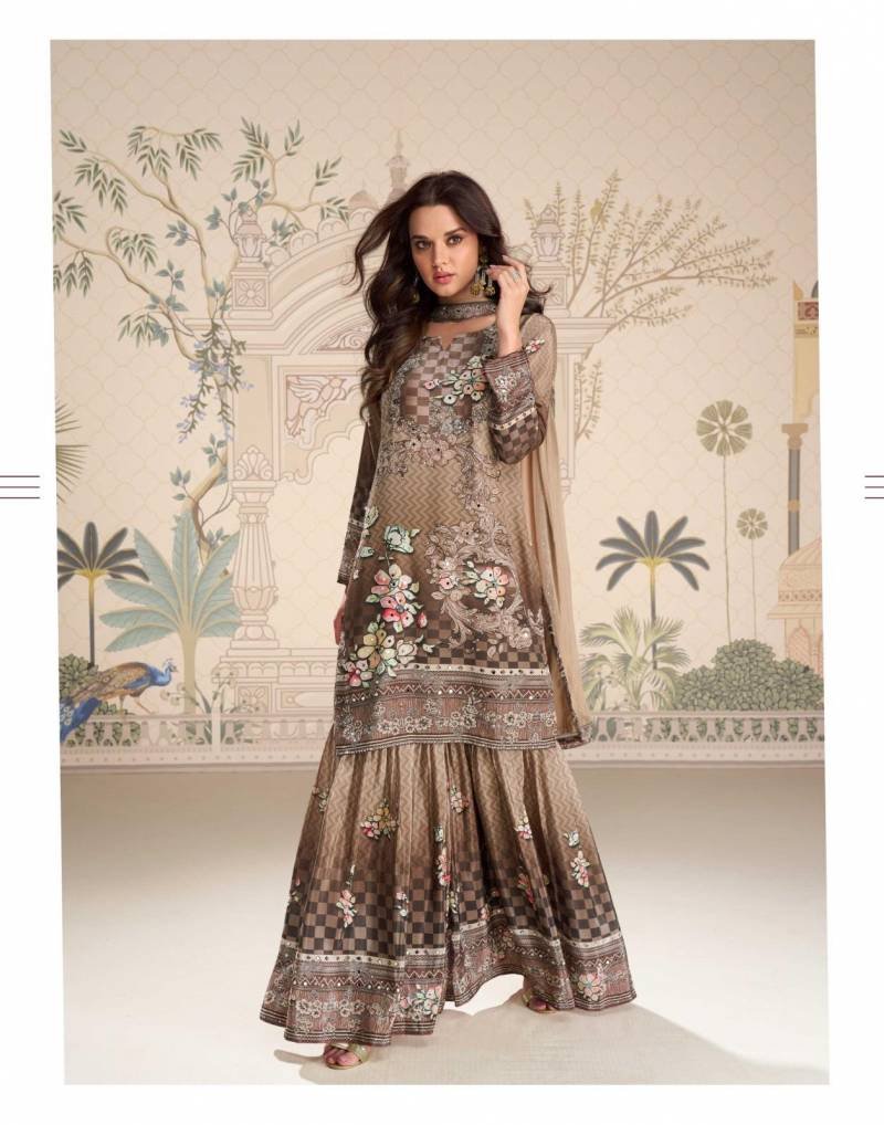 Stylish Sayuri Kirti Crep Silk Mirror Work Designer Salwar Kameez Collection Wholesale 2026