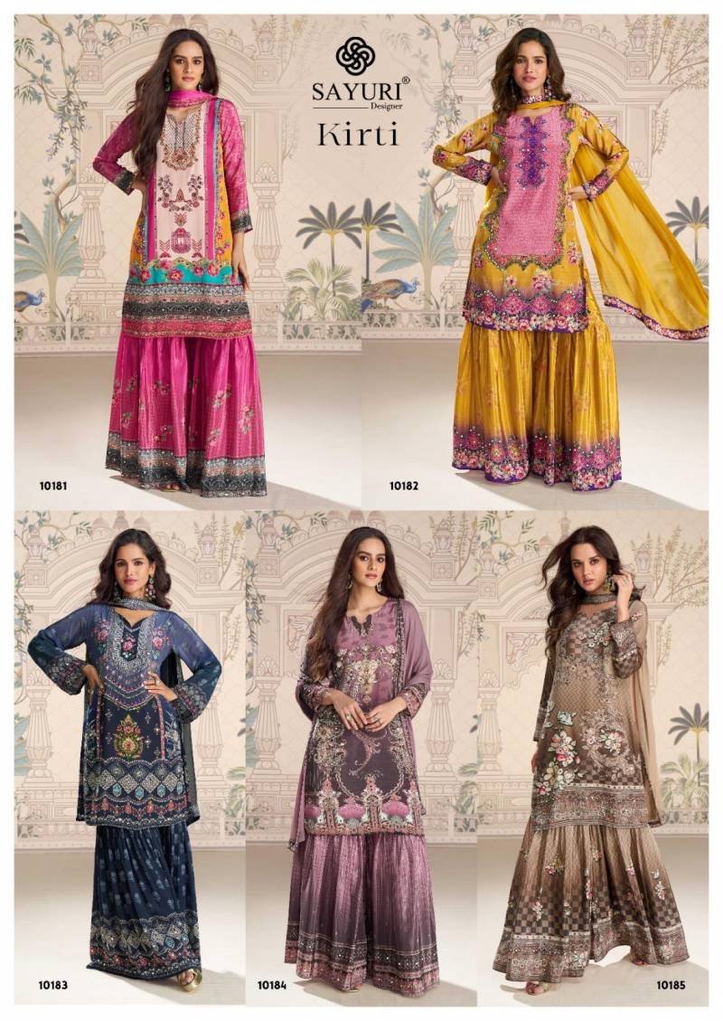 Stylish Sayuri Kirti Crep Silk Mirror Work Designer Salwar Kameez Collection Wholesale 2026