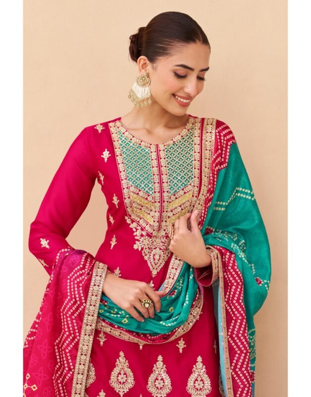 Buy Aashirwad Aruna Chinon Silk Designer Salwar Suit Collection Wholesale 2026