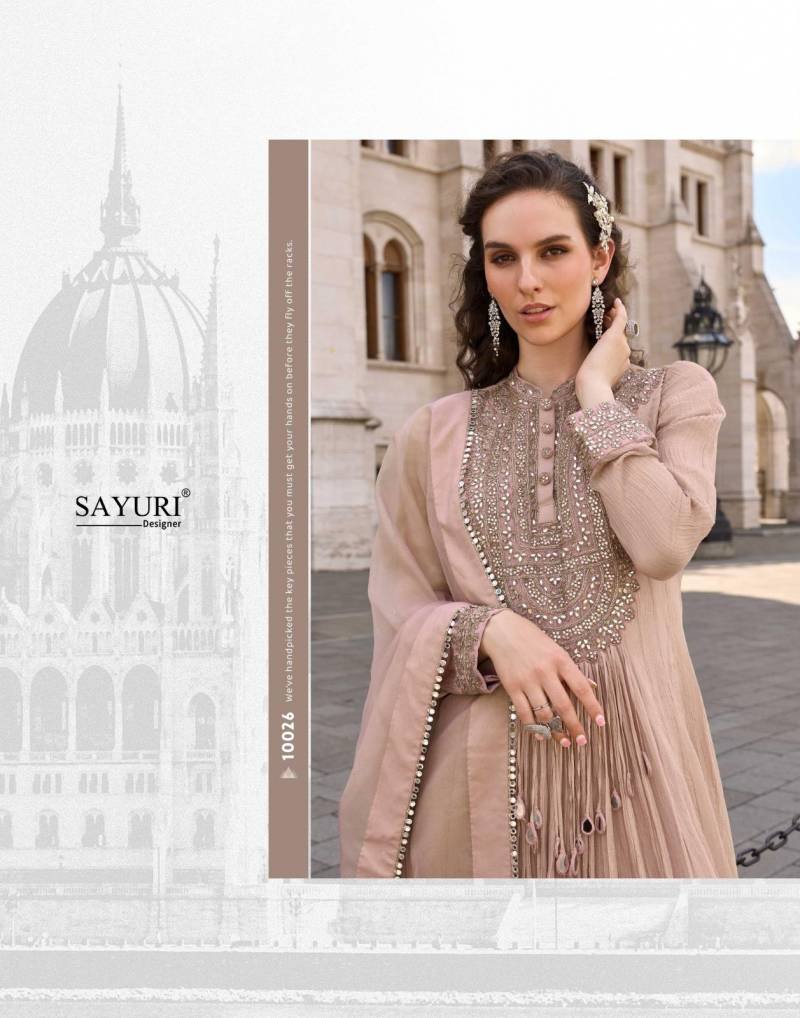 Buy Sayuri Jhalak Crush Silk Embroidered Designer Gown Collection Wholesale 2026